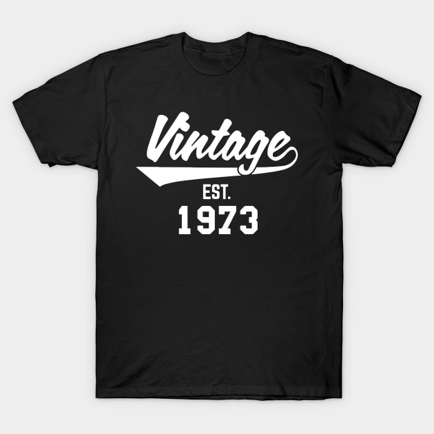 Vintage Established 1973 T-Shirt by Ramateeshop
